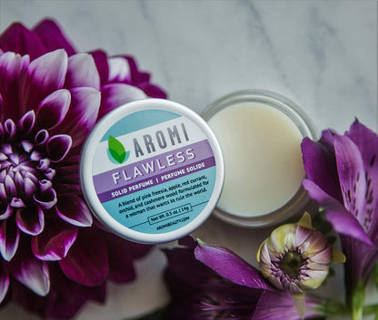 Aromi Solid Perfume | Vegan, Cruelty-free, Best Solid Perfume, Affordable Women's Gift, Travel-Sized, TSA-Approved, Indie Beauty, Artisan Scent, 0.5 oz, (Flawless)