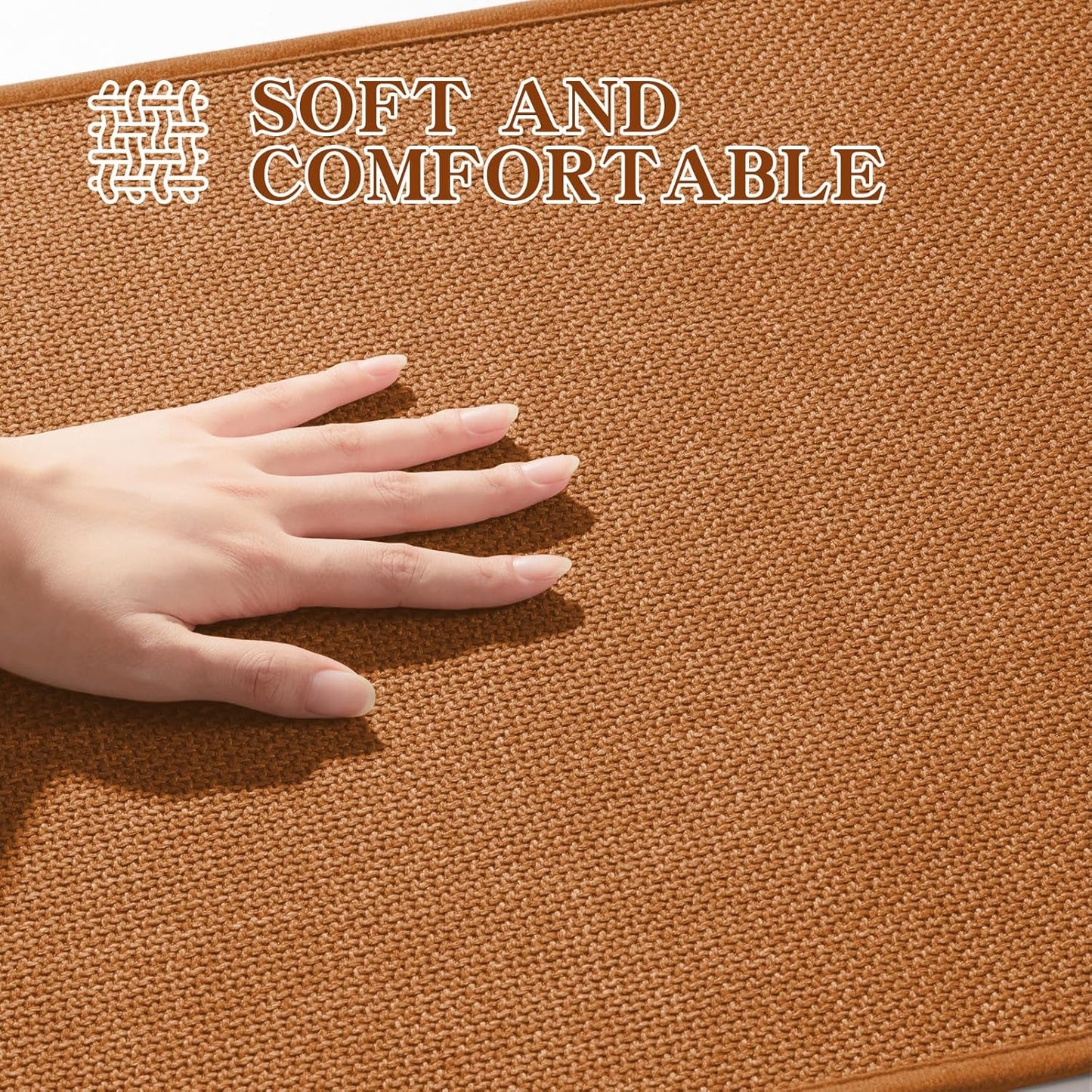 chakme Bathroom Rugs Mat 36x24, Ultra Thin Non Slip Bath Mat Large Quick Dry Absorbent Bath Mat for Bathroom, (Orange, 36"x24")