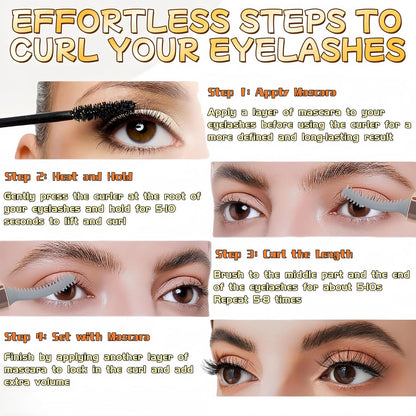 2025 Upgraded Heated Eyelash Curler - 2-in-1 USB Rechargeable Electric Eyelash Curler & Eyebrow Trimmer, Fast Heating in 6s, Anti-Burn Design, 24H Long-Lasting Effect, Perfect Gift for Women (White)