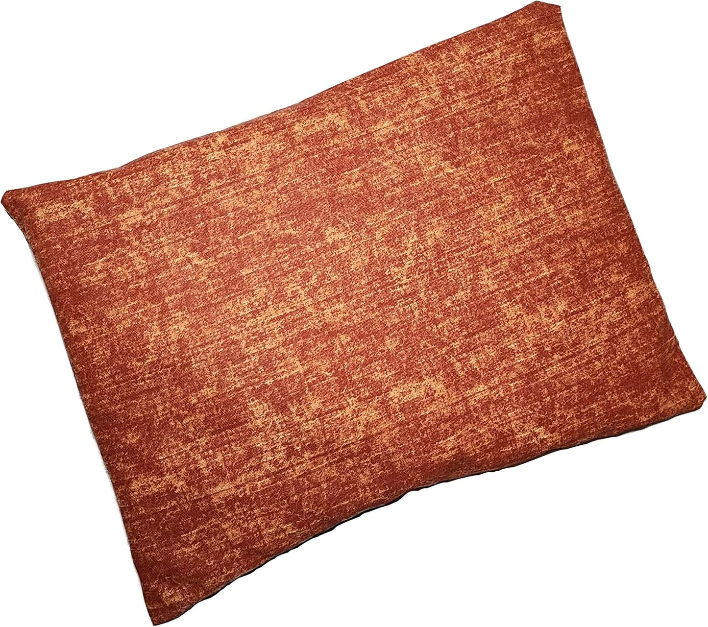Microwavable Corn Filled Heating Pad and Cold Pack/Washable 100% Cotton Cover (Cross Hatch - Rust, 7.5in W x 11in L)
