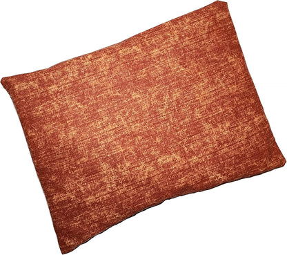 Microwavable Corn Filled Heating Pad and Cold Pack/Washable 100% Cotton Cover (Cross Hatch - Rust, 7.5in W x 11in L)