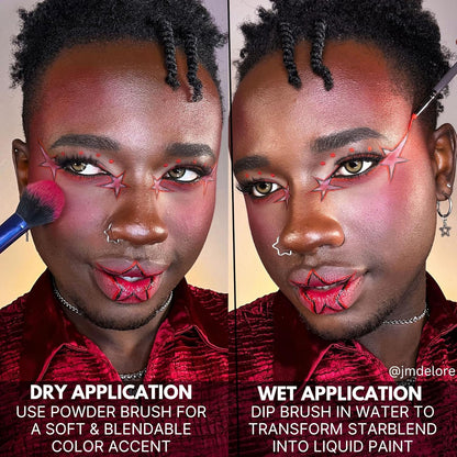 Mehron Makeup StarBlend Cake Makeup | Wet/Dry Pressed Powder Face | Powder Foundation | Black Body and Face Paint 2 oz (56g)