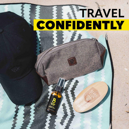 The Beard Club Stylish Travel Toiletry Bag for Men: Durable, Lightweight & Room Toiletry Travel Bag for Grooming Essentials, Shaving Kit, Shower & Bathroom Accessories