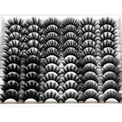 30 Pairs 20MM False Eyelashes Wholesale 6 Styles Mixed Lashes 8D Fluffier Volume Dramatic Faux Mink Eyelashes Thick Full Strip Lashes Pack
