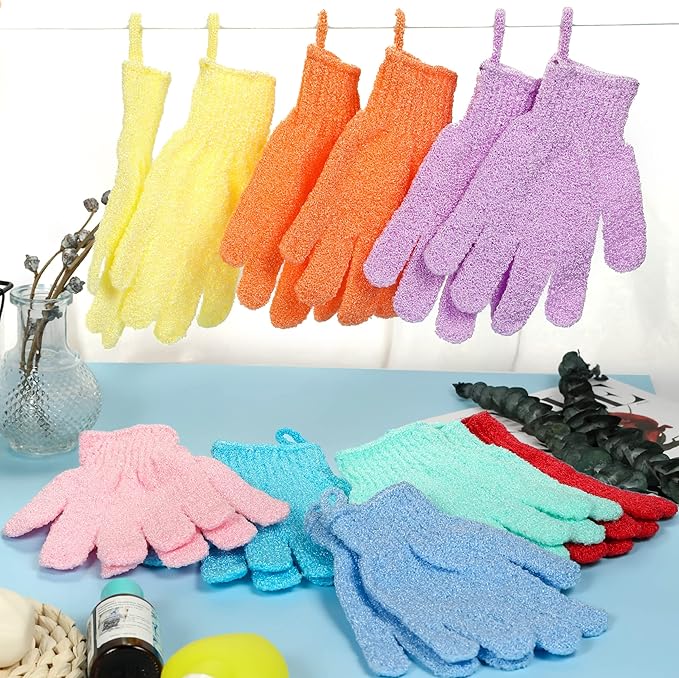 Bath gloves,16 pcs exfoliating bath