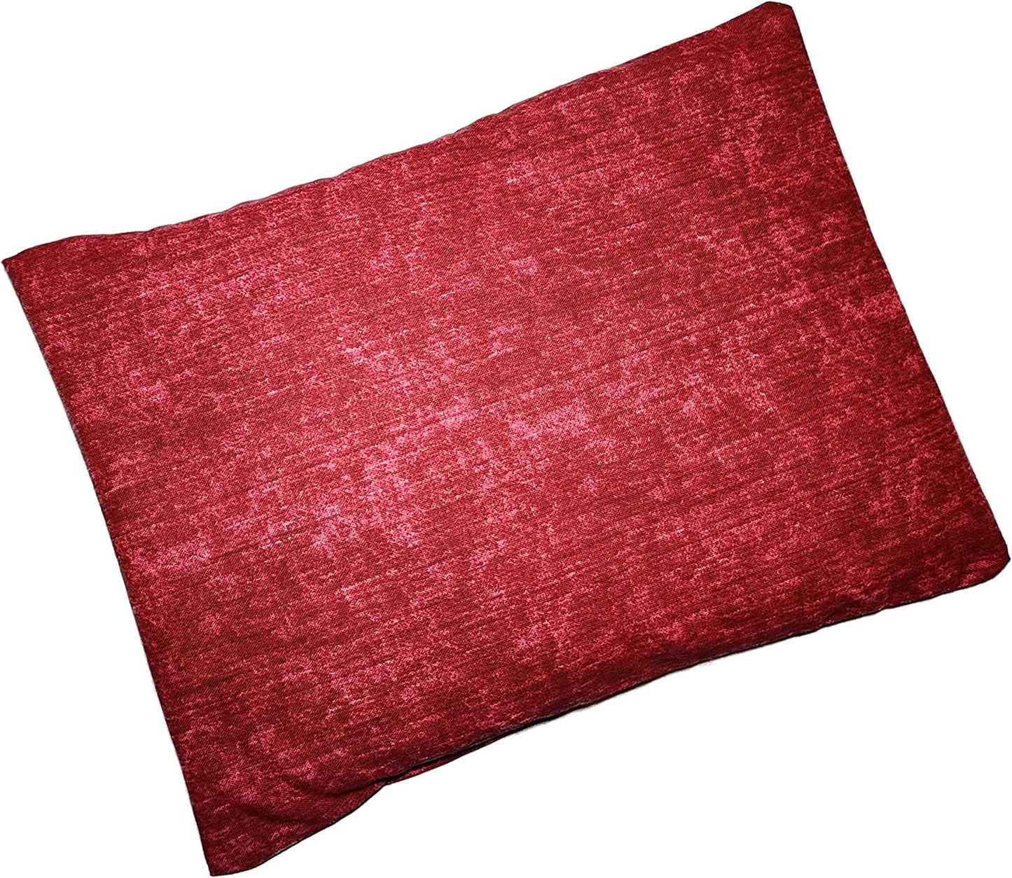 Microwavable Corn Filled Heating Pad and Cold Pack/Washable 100% Cotton Cover (Cross Hatch - Wine, 7.5in W x 11in L)