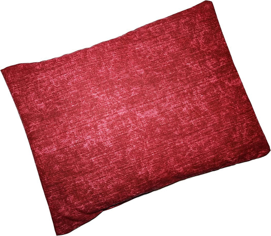 Microwavable Corn Filled Heating Pad and Cold Pack/Washable 100% Cotton Cover (Cross Hatch - Wine, 7.5in W x 11in L)