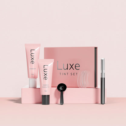 Luxe Cosmetics- Black Color Set for Lashes and Brows - Long Lasting Temporary Color (Up to 4 Weeks) - Vegan & Cruelty-Free - for Salon & Home Use