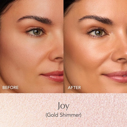 Thrive Causemetics Triple Threat Color Stick: Cream Highlighter Stick with Vitamin E, Evening Primrose Oil, Waterproof Smudge Proof Face Makeup Formula, Joy (Gold Shimmer)