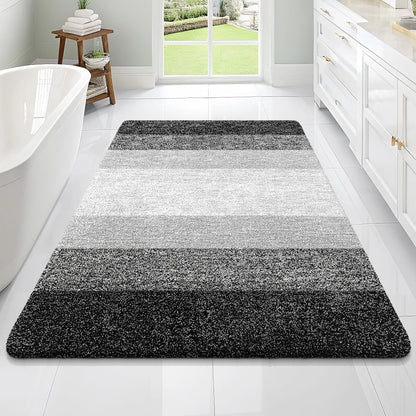 OLANLY Bathroom Rugs Mat 70x46, Extra Soft Absorbent Microfiber Bath Rugs, Rubber Backing, Quick Dry, Machine Washable Bath Mats for Bathroom Floor, Tub and Shower, Home Decor Accessories, Black