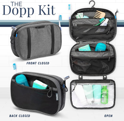 Toiletry Bag Kit Set: Hanging Travel Toiletry Bag + 311 TSA Cosmetic Liquid Bag + Ultralight Accessory Organizer Pouch