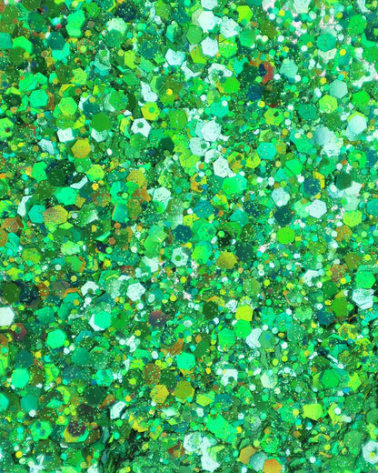 Green Body Glitter - 15g Chunky Holographic Face, Hair, Eye & Body Glitter Set for Women. Rave & Festival Accessories