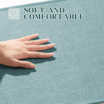 chakme Bathroom Rugs Mat 59x17, Ultra Thin Non Slip Bath Mat Runner Quick Dry Absorbent Bath Mat for Bathroom Floor, (Light Blue, 59"x17")