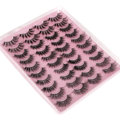 20 Pairs False Eyelashes 3D Faux Mink Lashes Natural Look Wispy Fake Eyelashes ALPHONSE 16-20MM Fluffier Volume Long Thick Lashes Pack 5 Styles Mixed