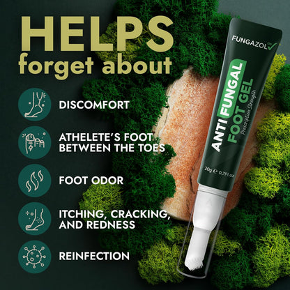 Tea Tree Oil Antifungal Foot Gel | Relieves Jock Itch, Athlete’s Foot & Ringworm | Soothes Itching & Burning | Moisturizes Dry, Cracked Feet | No-Touch Applicator | 1-Week Treatment Option | 20g