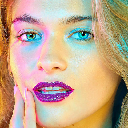 UNICORN SNOT Quiet Riot™ Plastic-Free Glitter Lip Duo | 2-in-1 Set w/Matte Lipstick & Sparkly Glitter Lip Gloss | Halloween Costume Makeup | 0.15oz Purple Lipstick & 0.16oz Gloss (Astro)