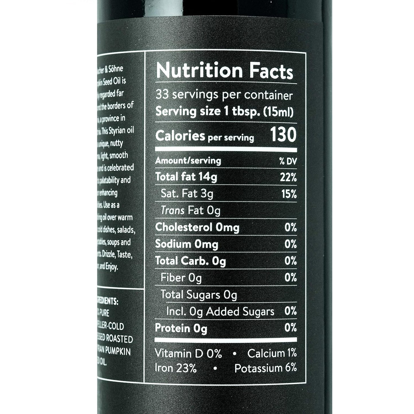 Schlacher & Söhne Styrian Pumpkin Seed Oil: 100% Pure, Cold Pressed, Non GMO, Gluten Free, Vegan, May Helps in Hair Growth, Made in Austria (500 ml, 16.9 FL OZ)