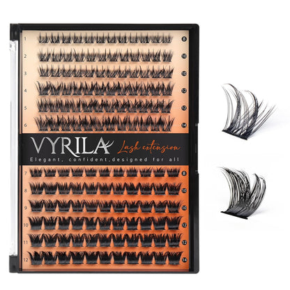 Lash Clusters-VYRILA 0.07mm Wispy Eyelashes C Curl Eyelash Clusters 8-14mix Individual Lashes Extension DIY at Home (S03+S05 138pcs-8-14mix)