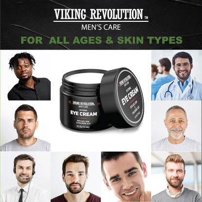 Viking Revolution Men's Eye Cream - Natural Anti-Aging, Dark Circle Treatment, Reduces Puffiness & Crowsfeet - 6ml