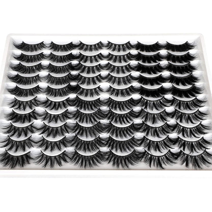 30 Pairs 20MM False Eyelashes Wholesale 6 Styles Mixed Lashes 8D Fluffier Volume Dramatic Faux Mink Eyelashes Thick Full Strip Lashes Pack