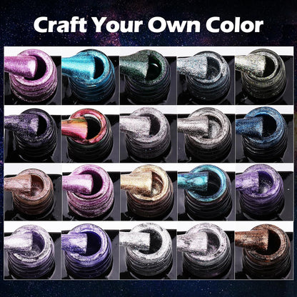 Clara Colors Magnetic Nail Polish - 20 Colors Cat Eye Gel Polish Kit Holographic Glitter Cat Eye Nail Polish with 4 Magnet, Black White Base Top Coat Gel Soak Off LED Manicure Salon DIY Art Gifts