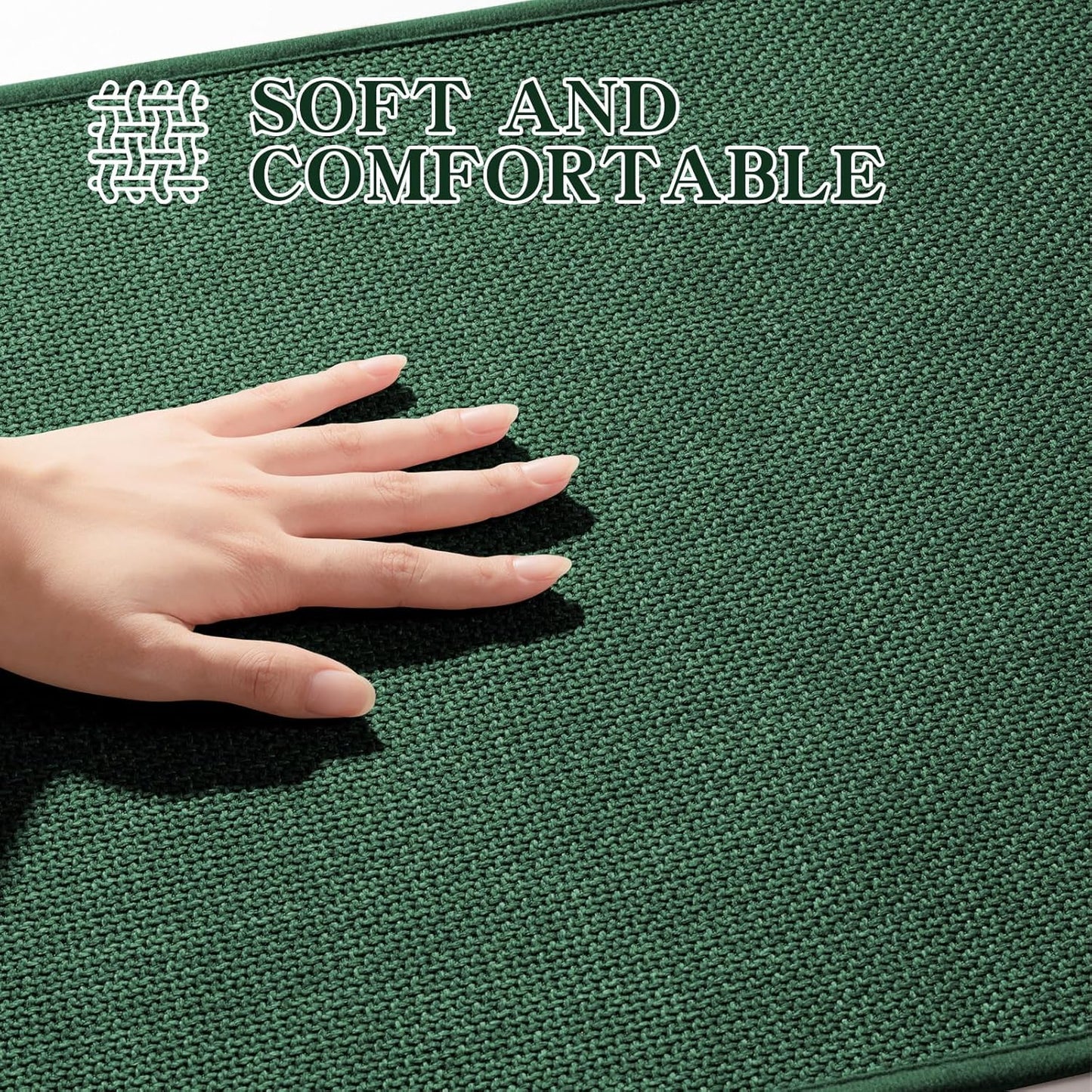 chakme Bathroom Rugs Mat 59x17, Ultra Thin Non Slip Bath Mats Runner Quick Dry Absorbent Bath Mat for Bathroom Floor, (Green, 59"x17")