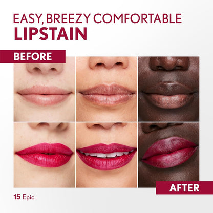 COVERGIRL Outlast, 15 Epic, Lipstain, Smooth Application, Precise Pen-Like Tip, Transfer-Proof, Satin Stained Finish, Vegan Formula, 0.06oz