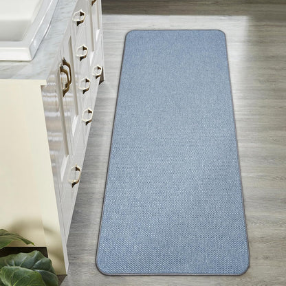 Bath Mat,Ultra Thin Bathroom Runner Rugs,Large Bath Mats for Bathroom,Quick Dry,Non-Slip,Machine Washable,Low Pile,Bath Rug,Shower Outside,Sink,Home Decor Accessories.Blue,1'9"x3'11"（21x47inch）