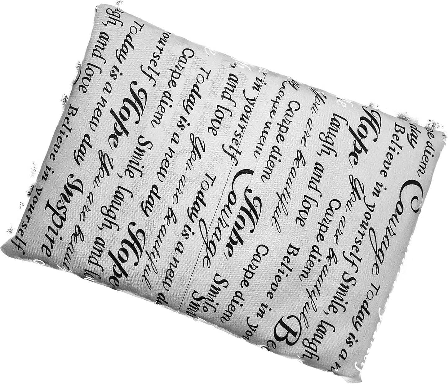 Microwavable Corn Filled Heating Pad and Cold Pack/Washable 100% Cotton Cover (Positive Thoughts, 7.5in W x 11in L)