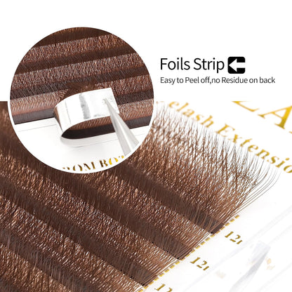 Lash Extensions Brown 4D W Eyelash Extensions W Shape 0.07mm Thickness C Curl 12mm Premade Fans Lashes Colored Lash Extension Volume Lashes Individual Lashes(W-Brown-4D-0.07-C,12mm)