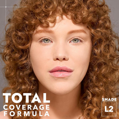 COVER FX Total Cover Cream Foundation - Shade L2 - Buildable Coverage - Natural Finish - Oil-Free - Sweat-Proof