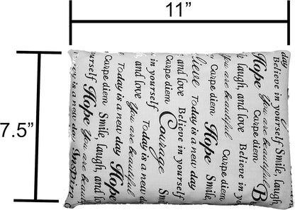 Microwavable Corn Filled Heating Pad and Cold Pack/Washable 100% Cotton Cover (Positive Thoughts, 7.5in W x 11in L)