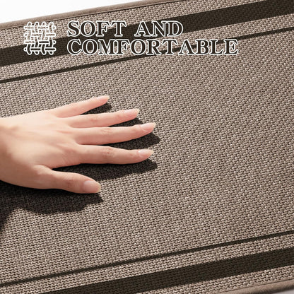 chakme Bathroom Rugs Mat 24x17, Ultra Thin Non Slip Bath Mat Small Quick Dry Absorbent Bath Mat for Bathroom Floor, (Dark Beige, 24"x17")