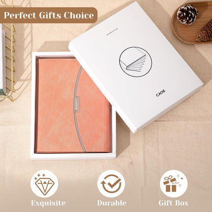 CAGIE Journal Notebook for Women with Magnetic Flap Closure, 256 Pages 100 GSM Elegant Lined Journals for Writing, A5 Hardcover Journal for Note Taking, Gifts Diary for Women, 5.9x8.5In, Pink