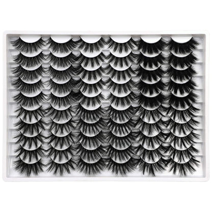 30 Pairs 20MM False Eyelashes Wholesale 6 Styles Mixed Lashes 8D Fluffier Volume Dramatic Faux Mink Eyelashes Thick Full Strip Lashes Pack