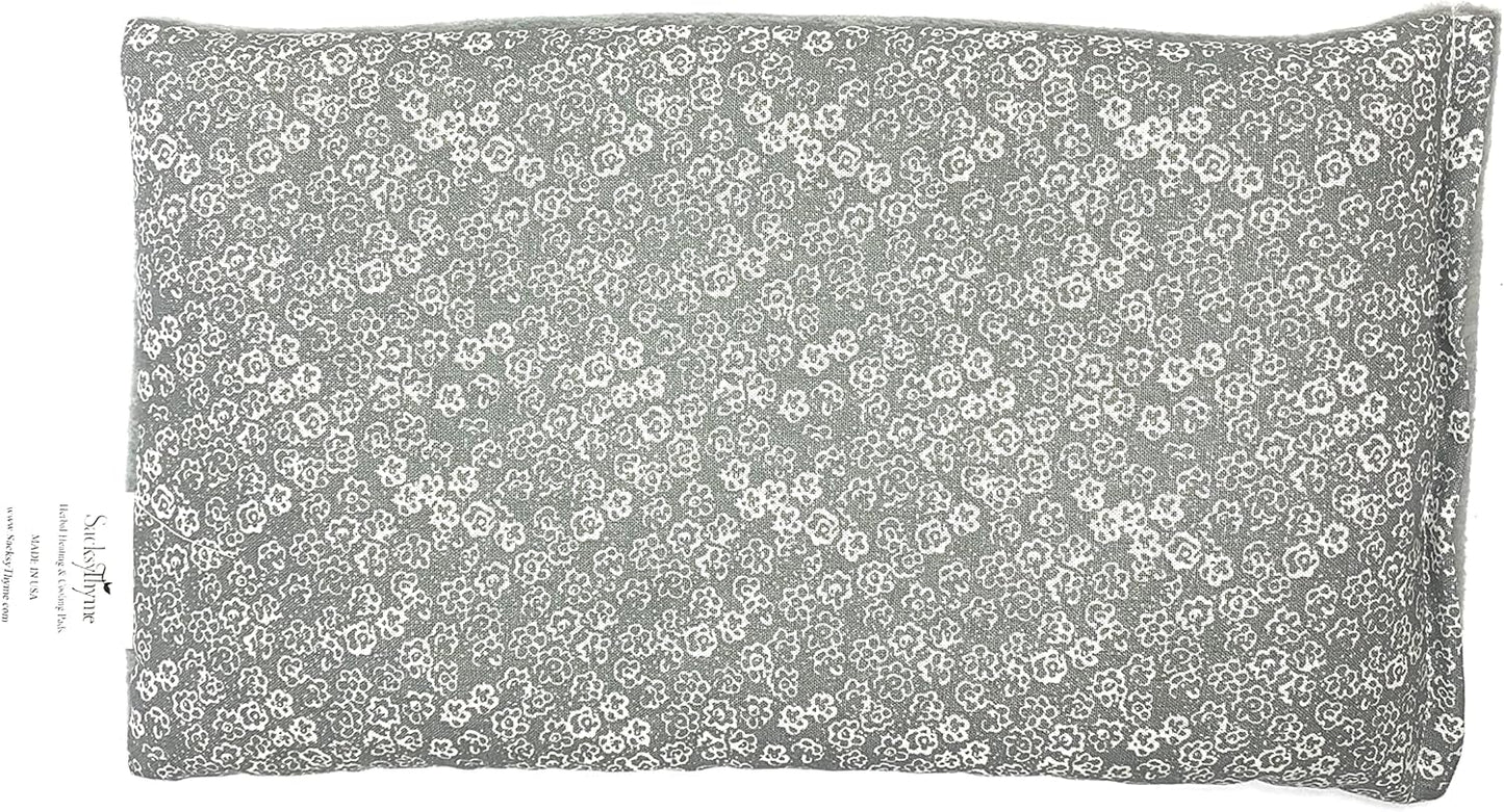 SacksyThyme Microwave Heating Pad for Cramps, Back, Neck, Shoulders, Leg Pain - Reusable Heat Pack, Hot Moist Microwavable Therapy Pack - Unscented Flaxseed Hot Compress Made in USA (Size: 12" x 7")