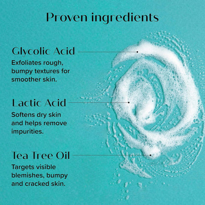 MEDIX Exfoliating Glycolic Acid Body Wash & Face Wash + Coconut Body Lotion Skin Care Set | Coconut Oil Lotion Body Cream & AHA + Lactic Acid Foaming Body Wash For KP Bumps, Keratosis Pilaris, & Acne