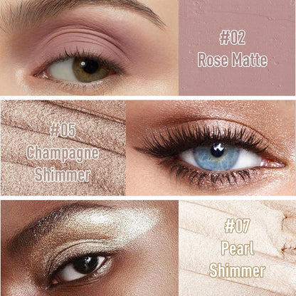 FV Waterproof Eyeshadow Stick Duo,Long-Lasting Cream Eye Shadow Makeup Sets, High Pigmented Eyeshadow Pencil with Matte & Shimmer Finish, Natural Look (Rose & Pearl)