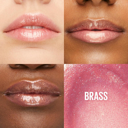 Maybelline Lifter Gloss, Hydrating Lip Gloss with Hyaluronic Acid, High Shine for Plumper Looking Lips, Brass, Pink Neutral, 0.18 Ounce