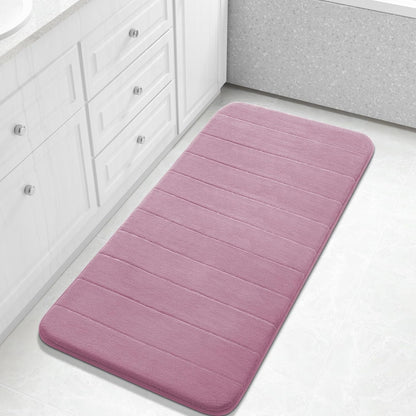 Yimobra Long Bath Mat 44"x24", Super Soft Quick Dry Memory Foam Bathroom Rug, Water Absorbent, Non Slip Backing Machine Washable for Tub Shower, Thick Comfort Support, Mauve
