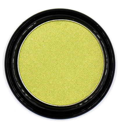 Chartreuse Bright Neon Yellow Green Shimmer Pressed Powder Single Vegan Eyeshadow; Talc, Paraben & Cruelty Free