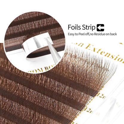 W Lash Extensions Brown 3D Eyelash Extensions W Shape 0.07mm Thickness C Curl Mix 8-15mm Premade Fans Lashes Easy Fan Volume Lashes Individual Lashes(W-Brown-3D-0.07-C,8-15mm)