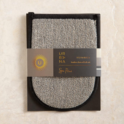 Urbana Spa Prive Men's Bamboo Charcoal Collection, Bath Mitt