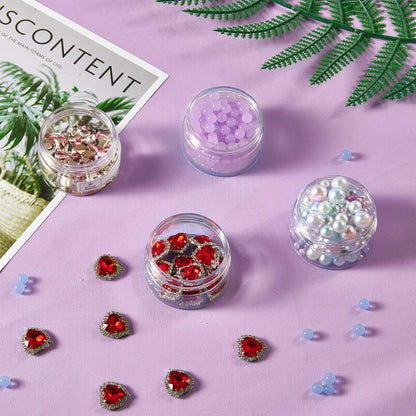 50 Pack 1 OZ Plastic Jars Round Clear Cosmetic Container Jar with Lids, Eternal Moment Plastic Slime Jars for Lotion, Cream, Ointments, Makeup, Eye shadow, Rhinestone, Samples, Pot, Travel Storage