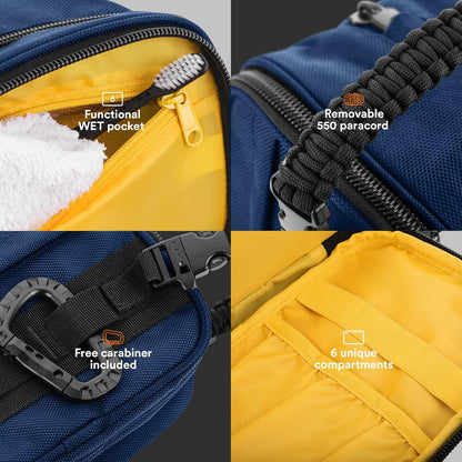 Fitdom Tactical Toiletry Bag Dopp Kit Case For Men. Perfect For Travel & Storage. Fits Large & Small Cosmetic Makeup, Clipper, Toothbrush, Shower, Shaving & Grooming Care. Best Overnight Organizer