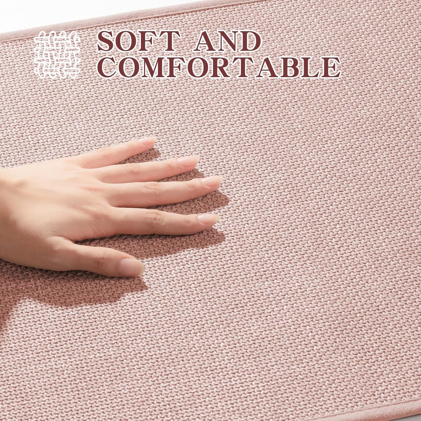 chakme Bathroom Rugs Mat 59x17, Ultra Thin Non Slip Bath Mats Runner Quick Dry Absorbent Bath Mat for Bathroom Floor, (Pink, 59"x17")