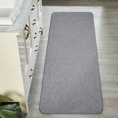 Bath Mat,Ultra Thin Bathroom Runner Rugs,Large Bath Mats for Bathroom,Quick Dry,Non-Slip,Machine Washable,Low Pile,Bath Rug,Shower Outside,Sink,Home Decor Accessories.Grey,1'9"x3'11"（21x47inch）