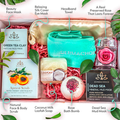 Skin Repair Spa Gift Set - 8 Piece Skin Care Products for Women, Beauty & Personal Care - Full Size Skincare Set Spa Gift Basket, Infused with Minerals & Vitamins - Gift Box Spa Kit