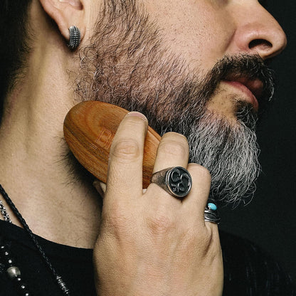 Beard Brush | Firm Boar Bristles | First-Cut Boar Hair Bristles | The Ideal Gift For Men (Green Sandalwood)