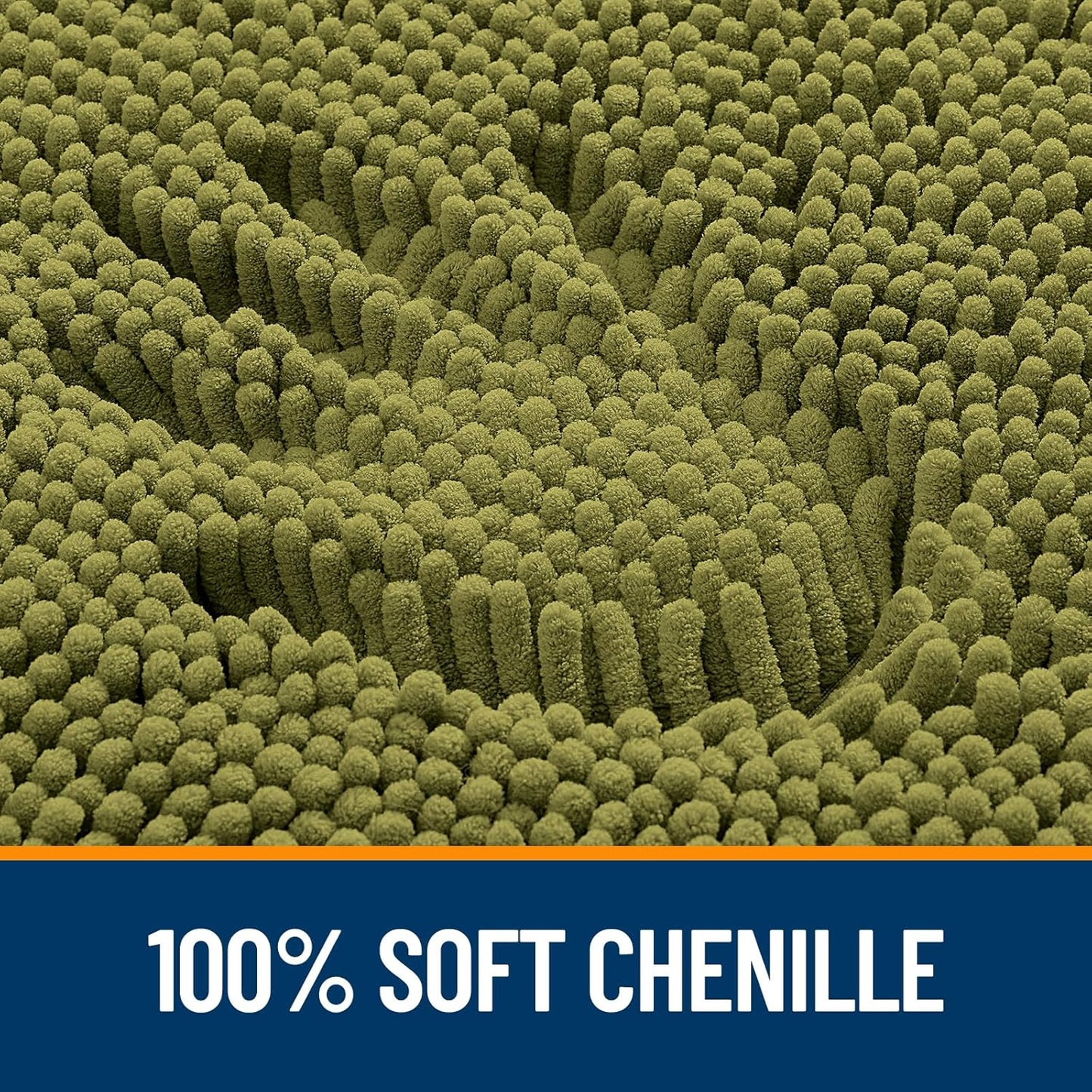 OLANLY Bathroom Rugs 36x24, Extra Soft Absorbent Chenille Bath Rugs, Rubber Backing Quick Dry, Machine Washable Bath Mats for Bathroom Floor, Tub and Shower, Home Decor Accessories, Willow Green